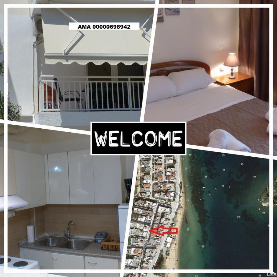 White Apartment 70M From The Sea Néa Péramos エクステリア 写真